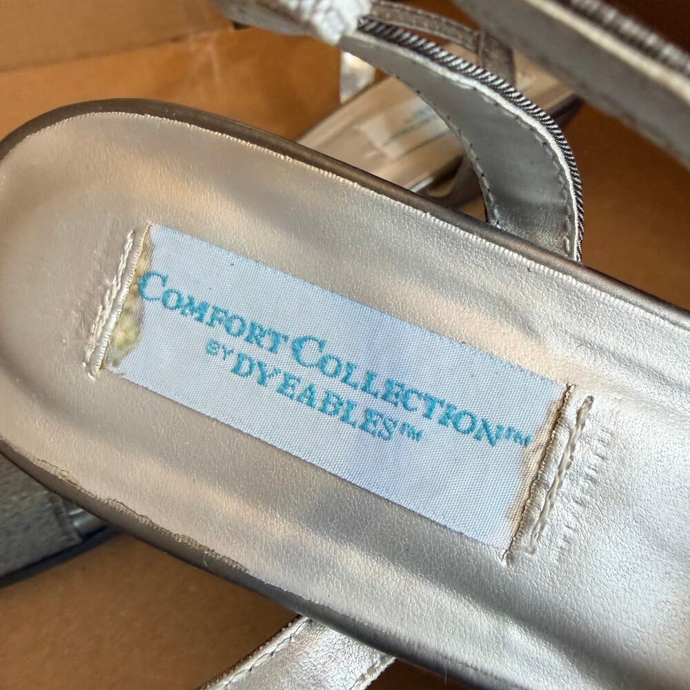 Comfort Collection Dyeables Womens Kitten Heel Strappy Sandals Dress Shoes 7.5 - Picture 9 of 12